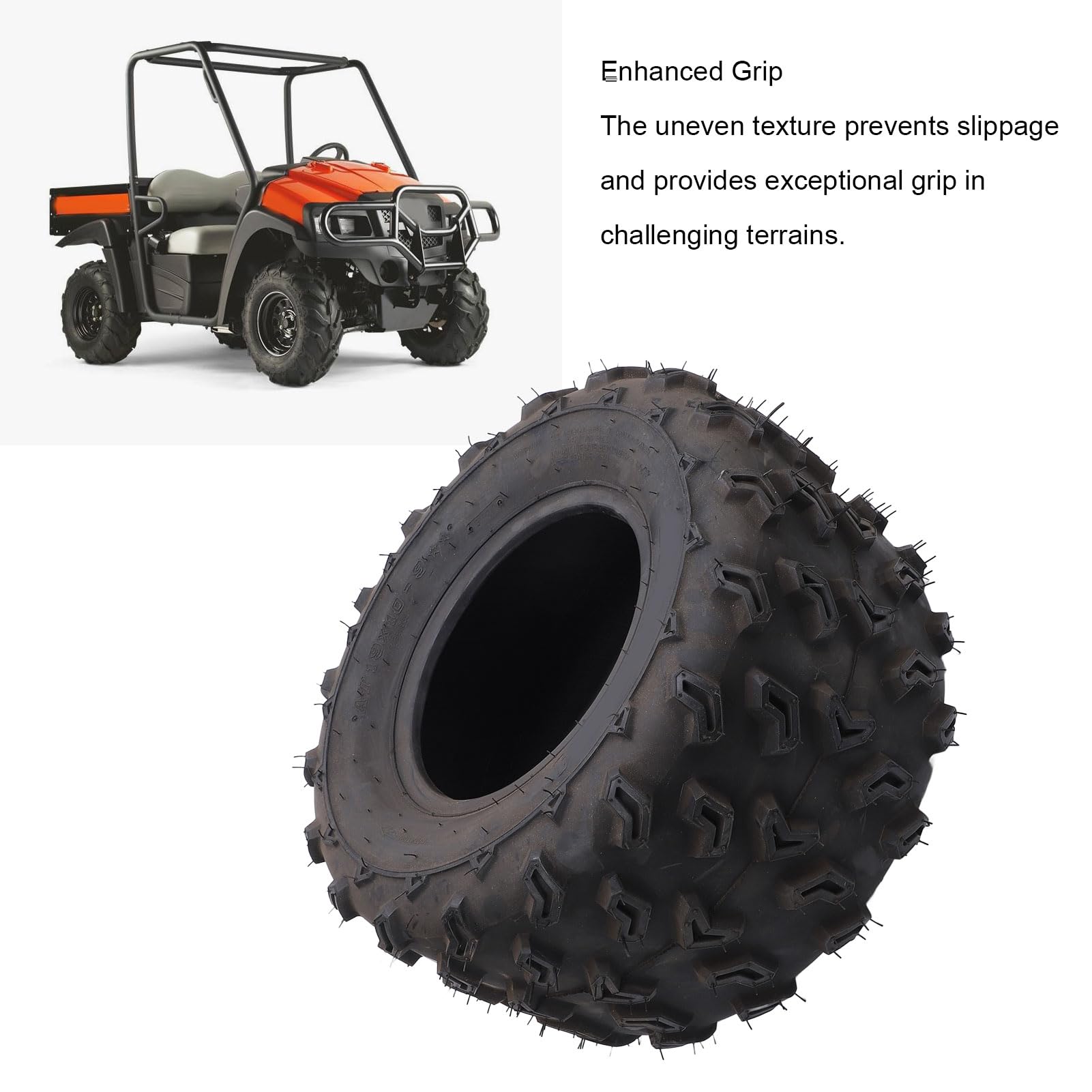 Opona ATV, 19x10-9 19x10x9 Antypoślizgowa Gumowa Opona Terenowa UTV, Zwiększona przyczepność, Opona Gokartowa Opona ATV do Quada ATV UTV Gokart Terenowy Wózek Golfowy z 9-calową