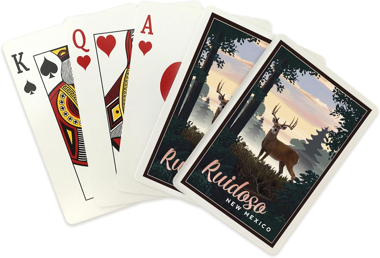 Lantern Press Ruidoso, New Mexico, Deer and Sunrise, 52 Playing Cards for Adults, Poker Size Card Deck