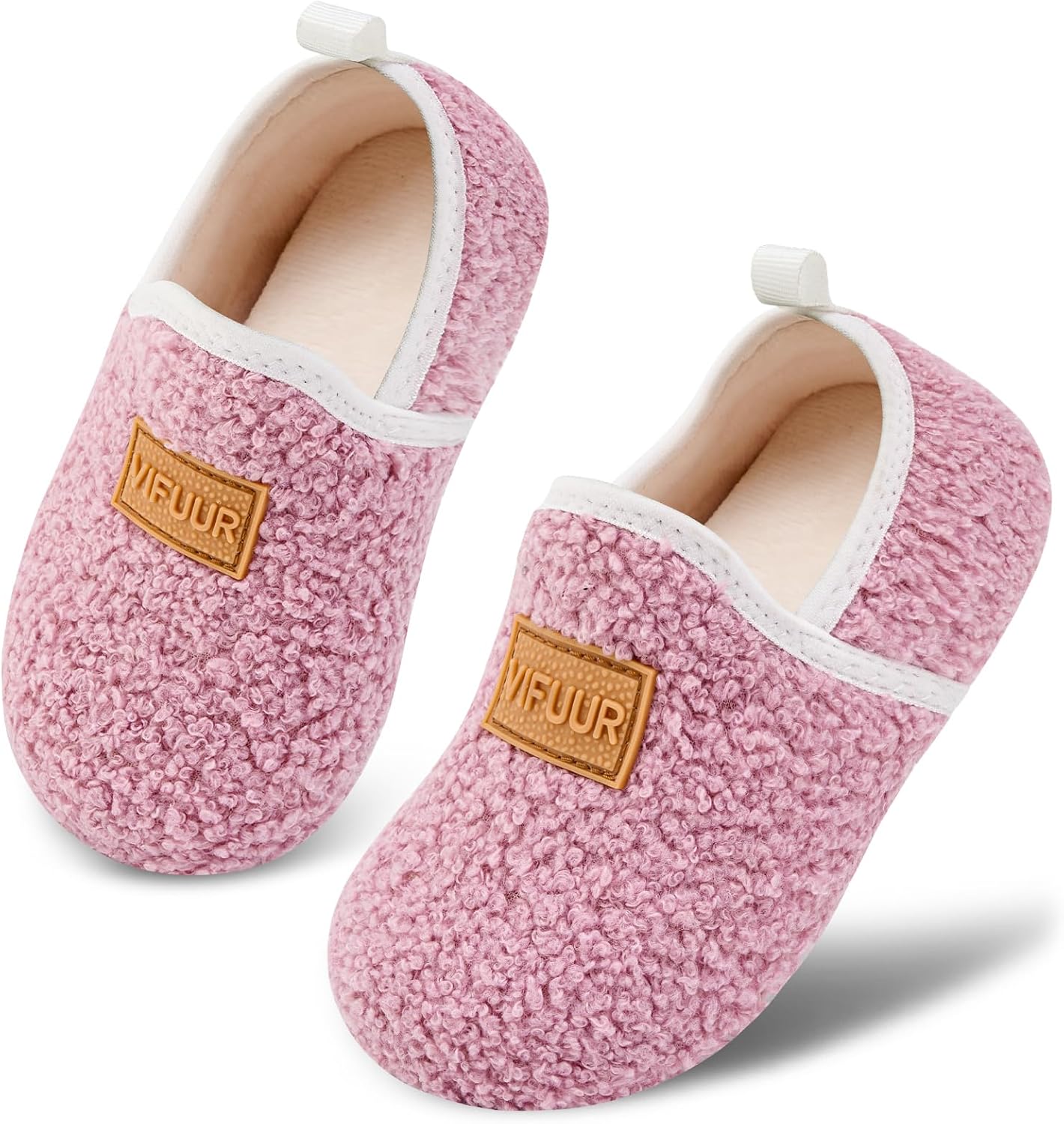 VIFUUR Kids Boys Girls House Slippers Slip on Barefoot Socks for Babys Winter Warm Shoes Indoor Tollder