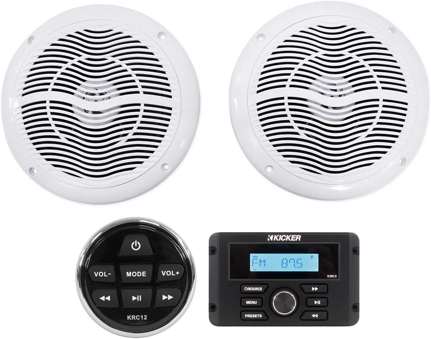 Kicker KMC3 Marine Reproductor Digital con Bluetooth y USB Pack