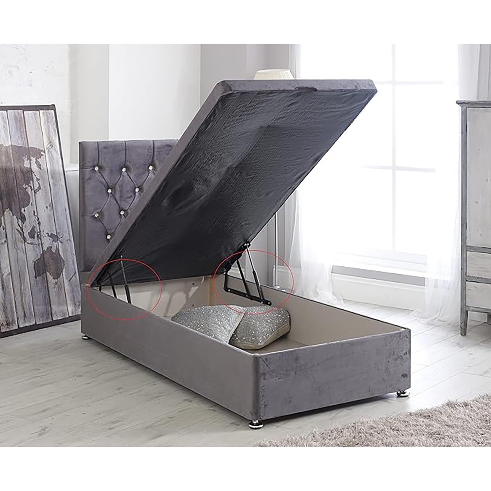 1 para 53 cm mechanizm podnoszenia łóżka, zestaw zawiasów ramy łóżka, zawiasy do skrzynek na łóżko, sofa łóżko do przechowywania zawiasów mechanizm sprężynowy do odchylanych foteli i łóżek z pudełkami