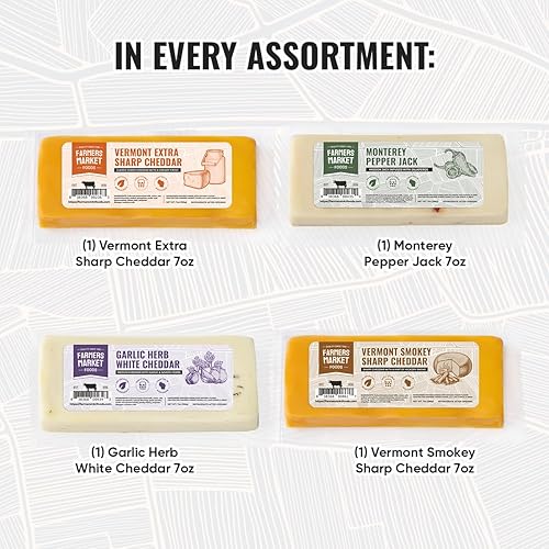 Miniatura 20 de Farmers Market, sin gluten, keto, paleo, bajo en sodio, cero azúcar, juegos de regalo de queso Wisconsin, 6
