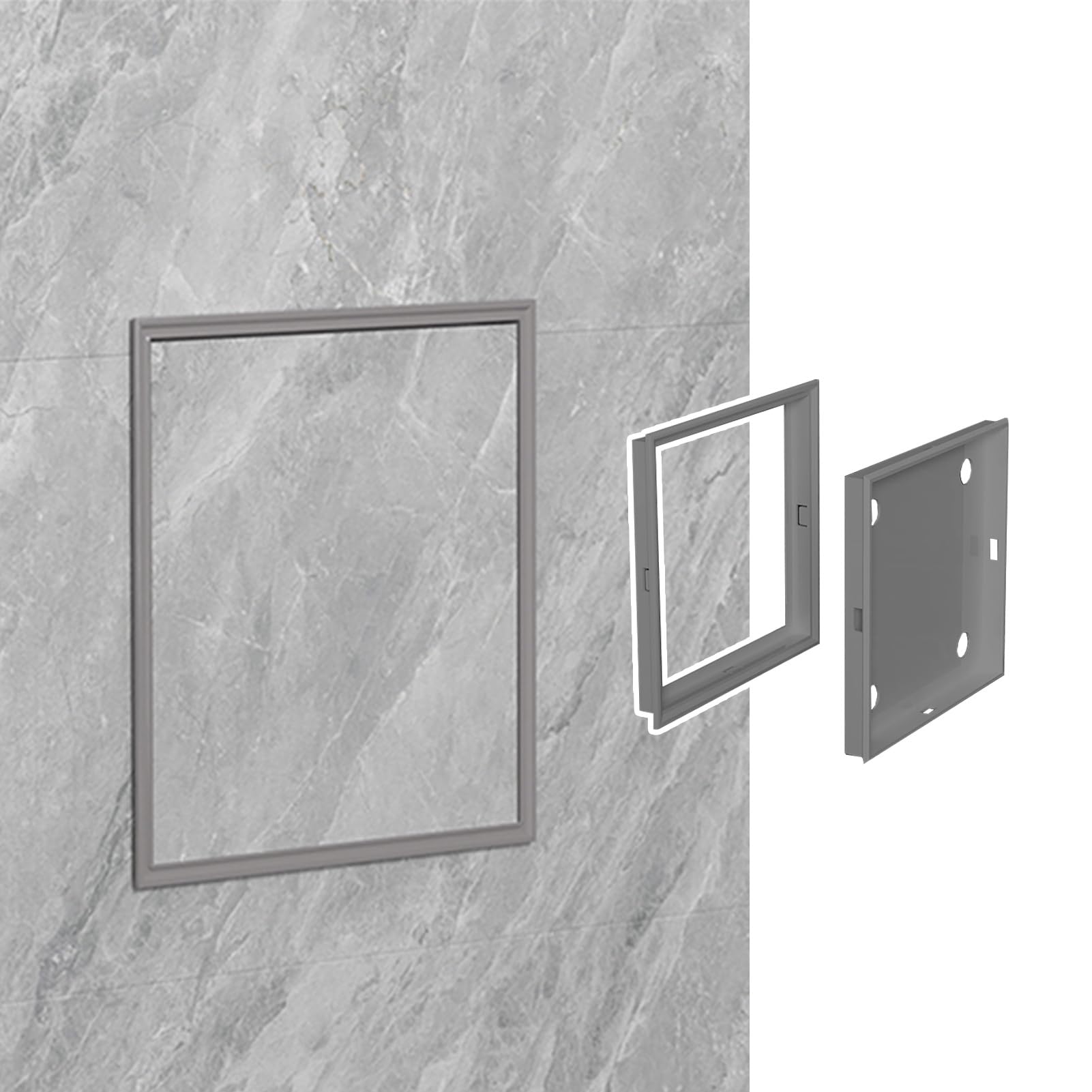 Sportello Ispezione Botola da Incasso per Soffitta da Bagno Piccola, Kit Pannello di Accesso Leggero, Sportello di Servizio 12 X 12/ 16 X 16/ 15 X 20 Cm, Sportello di Ispezione a Scomparsa(Gray,15x20c