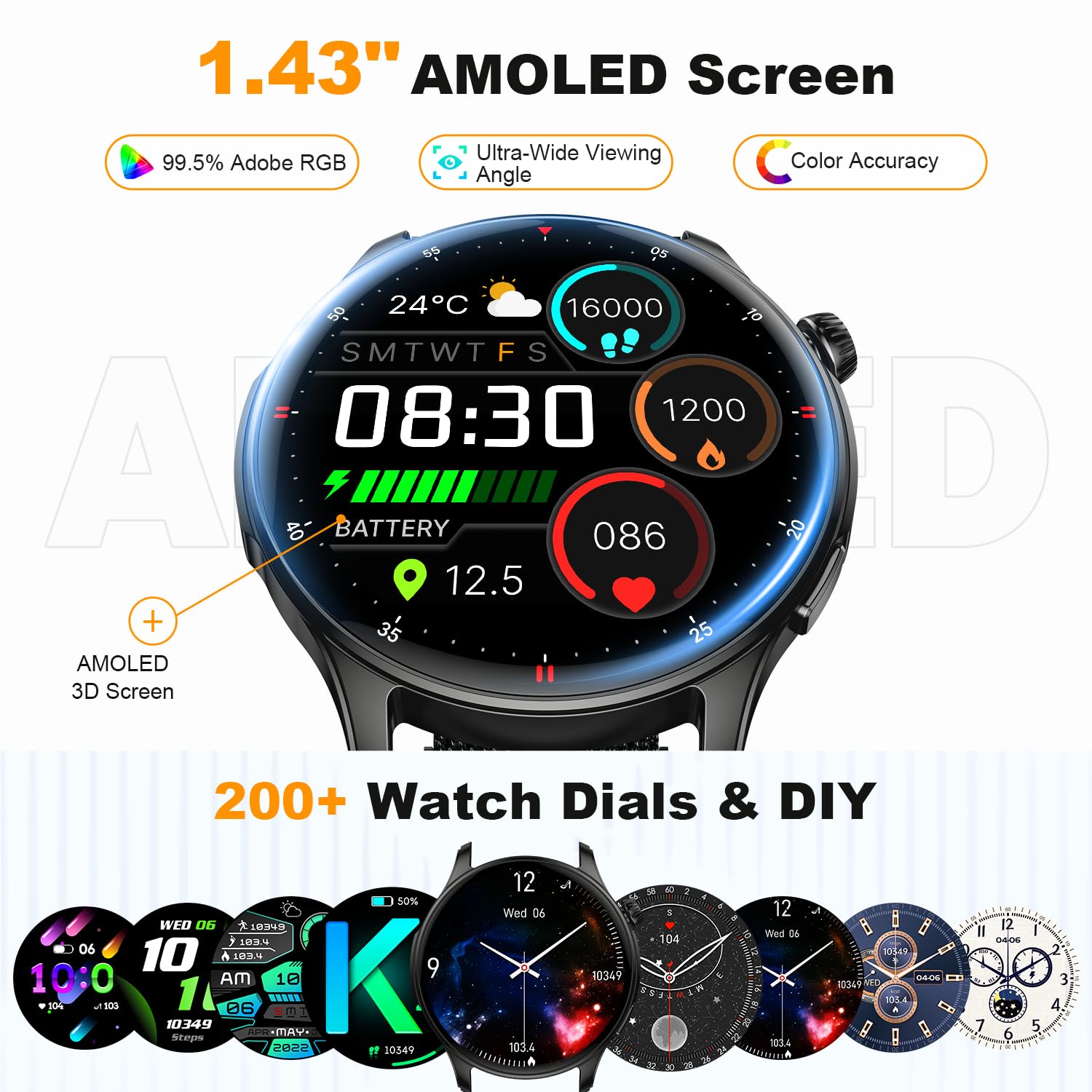 Smart Watch for Men Women Fitness: Make Answer Call Running Digital Mens Watches Waterproof Smartwatch Android Phone iPhone Samsung Compatible Step Pedometer Tracker Heart Rate Sleep SpO2 Monitor