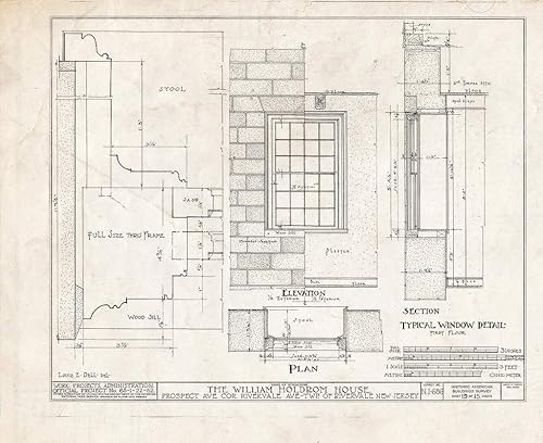 Historic Pictoric Blueprint HABS NJ,2-TAPO.V,1- (Hoja 13 de 15) - William Holdrom House, Prospect & Rivervale Avenues, Old Tappan, Bergen County,