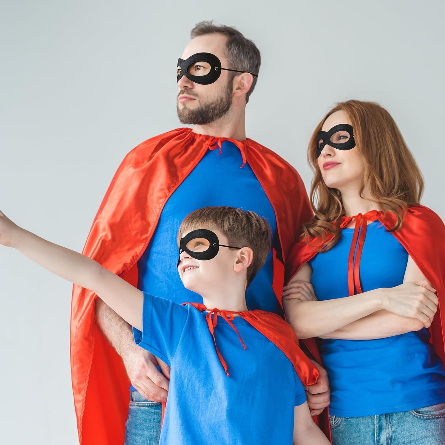 Superhero Black Eye Masks - Felt Halloween Dress Up Masks, Adjustable Black Masks with Elastic Rope - Great Party Cosplay Accessory - for Superhero Bandit Thief Adult Kids (1 Pcs) - Image 4