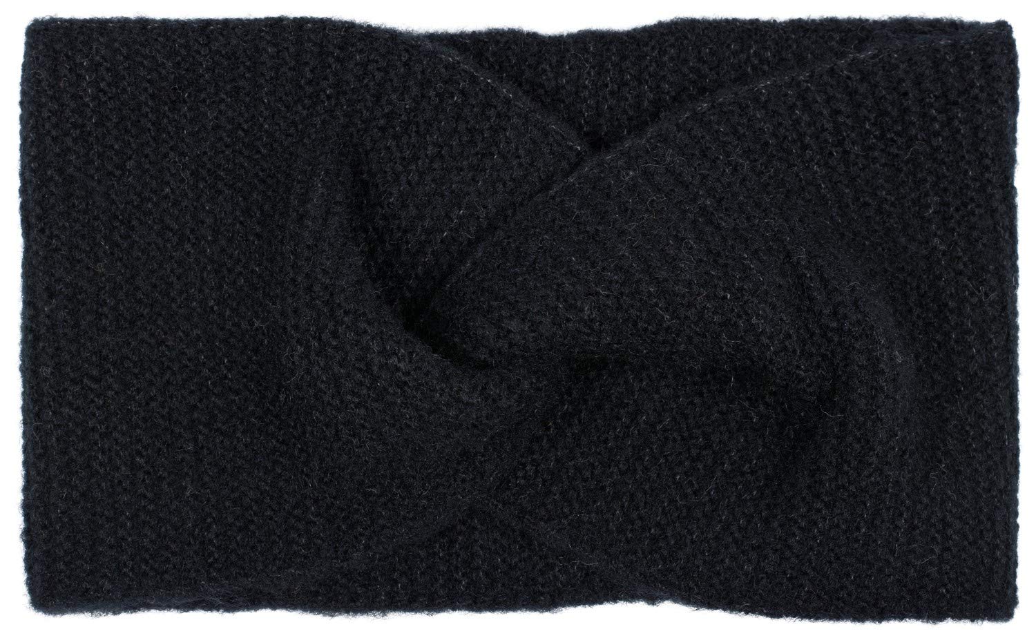 styleBREAKER Ladies fine knit headband with twist knot, warm winter hairband, headband 04026047, color:Black