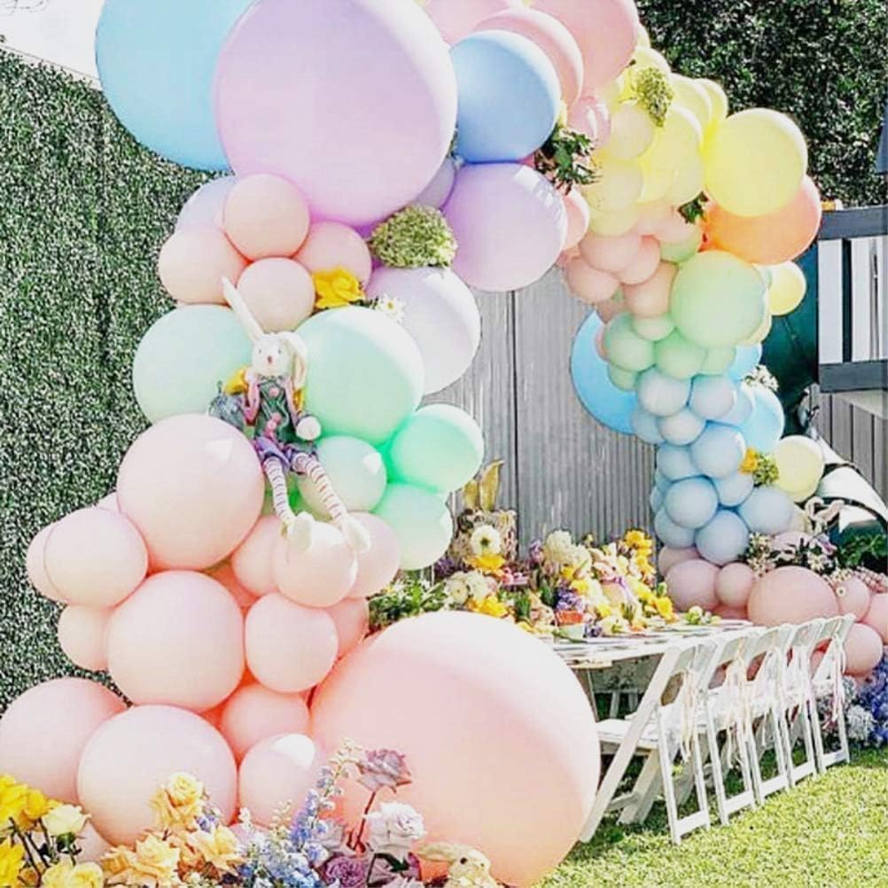 105pcs Pastel Balloons Arch Garland Kit 5" 10" 12" 18 inch Macaron Color Pastel Balloon Different Sizes and Gold Confetti Balloon Set for Easter Wedding Birthday Baby Shower Party Decorations