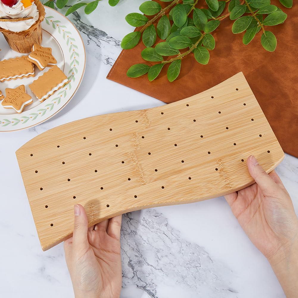 DICOSMETIC Soporte de bambú para alimentos de 45 agujeros, soporte para brochetas de frutas, exhibición de cócteles, aperitivos, soporte para servir fiestas, presentación de alimentos, entretenimiento
