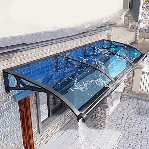 Auvent De Porte Entrée Extérieur Polycarbonate Transparent 40x200cm - Protection Pluie UV