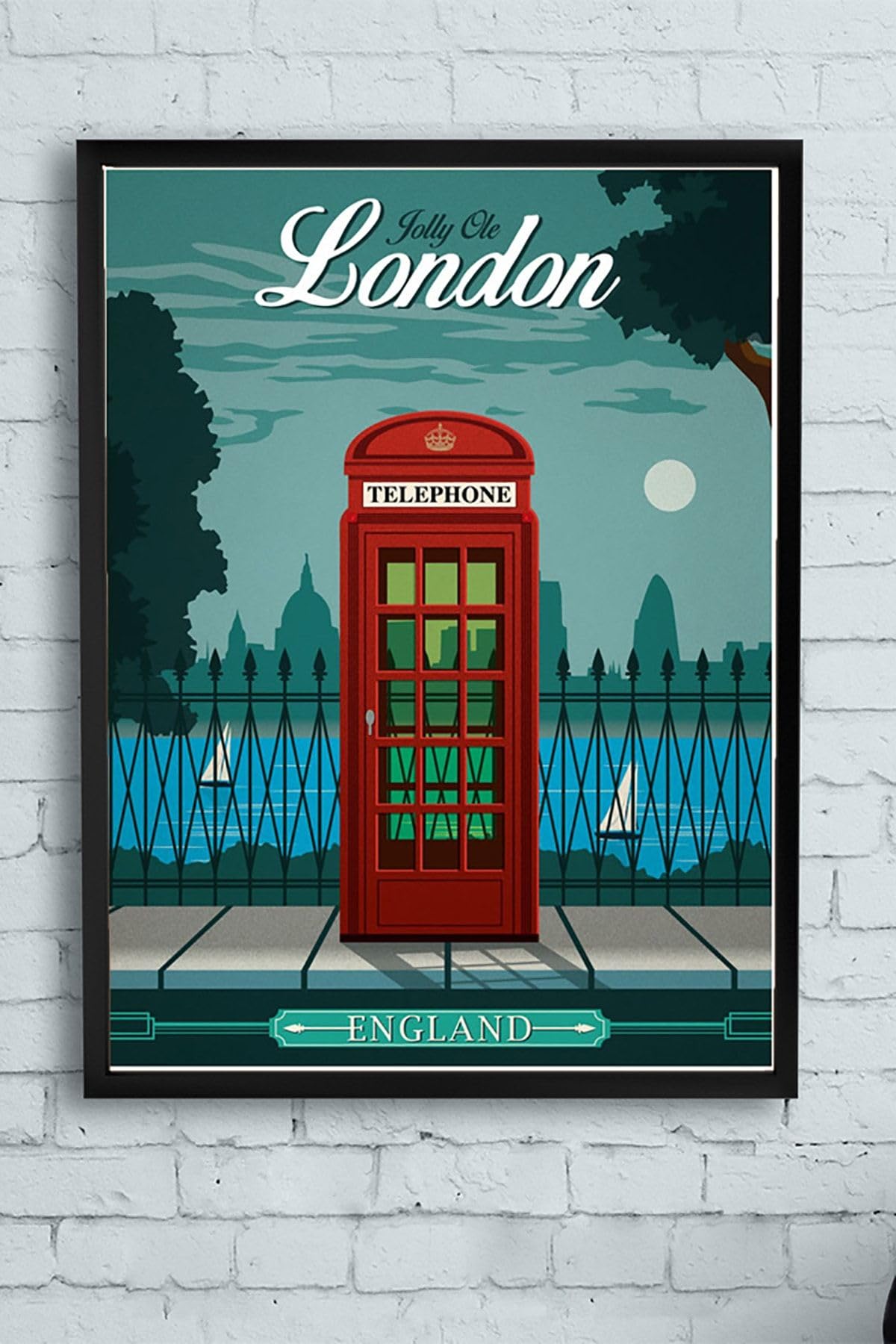 Postermanya (pster12002) Londra Vintage Çerçeveli Tablo (50x70cm)