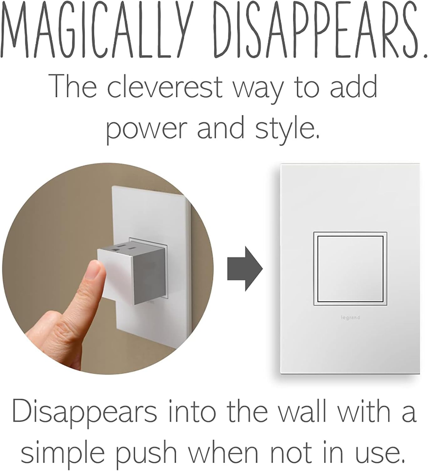 Legrand adorne 20Amp 1-Gang Pop-Out Outlet in Gloss White with Matching Wall Plate, ARPTR201GW2WP