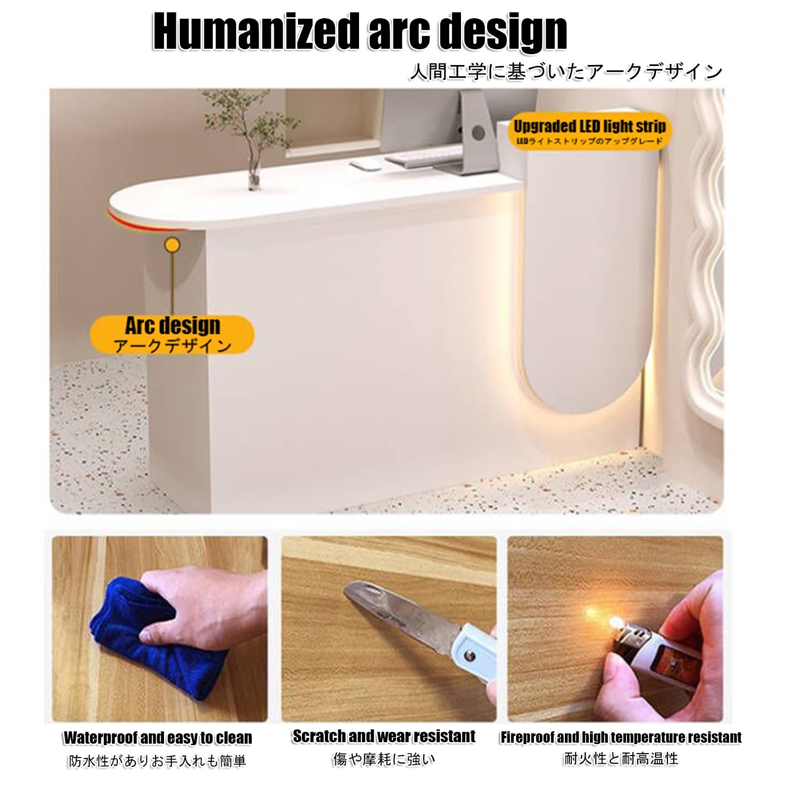 Recept Desk per ufficio e vendita al dettaglio, bancone di benvenuto moderno da 80 cm per hall e area, design Ele per una migliore esperienza del cliente