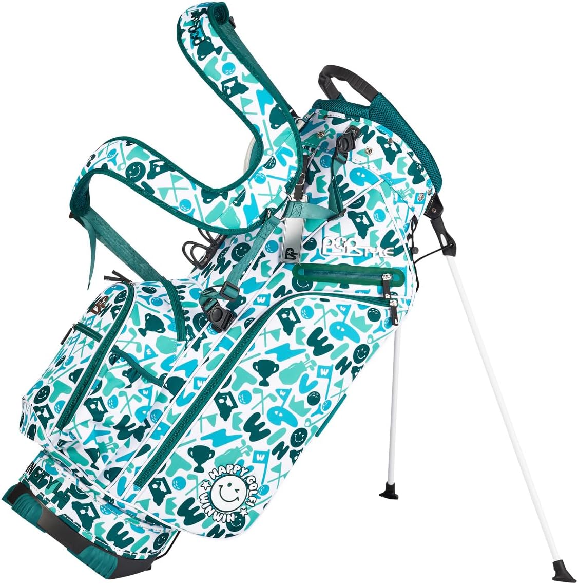 WinWinStyle スタンドゴルフバッグ グリーン WINWIN STYLE ウィンウィンスタイル HAPPY GOLF スタンドバッグ WINWIN