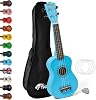 Tiger UKEKIT-BK Soprano Ukulele Kit – Suitable for Beginners and Children – Chromatic Tuner, Strap, Carry Bag, Notes Sticker, Felt Pick, Spare Strings, with Aquila Strings Fitted - Black