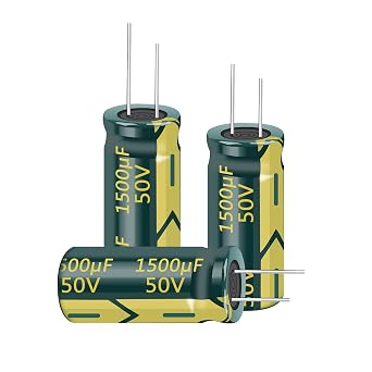 10Pcs 50V 1500UF Aluminum Electrolytic Capacitors 13x25MM0.51x0.98in High Frequency Capacitors for LED LCD Power Board DIP