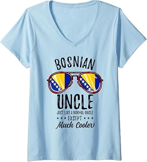 Womens Matching Bosnian Uncle V-Neck T-Shirt