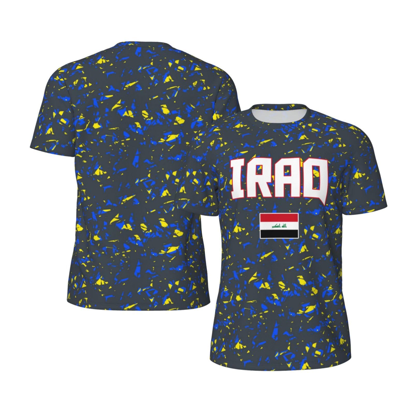 DABOYOZHZH Iraq Flag Cool Iraqans (91) Sports Jersey Mesh T-Shirt 3D Print for Running Cycling Soccer Tennis Fitness Climbing Shirts