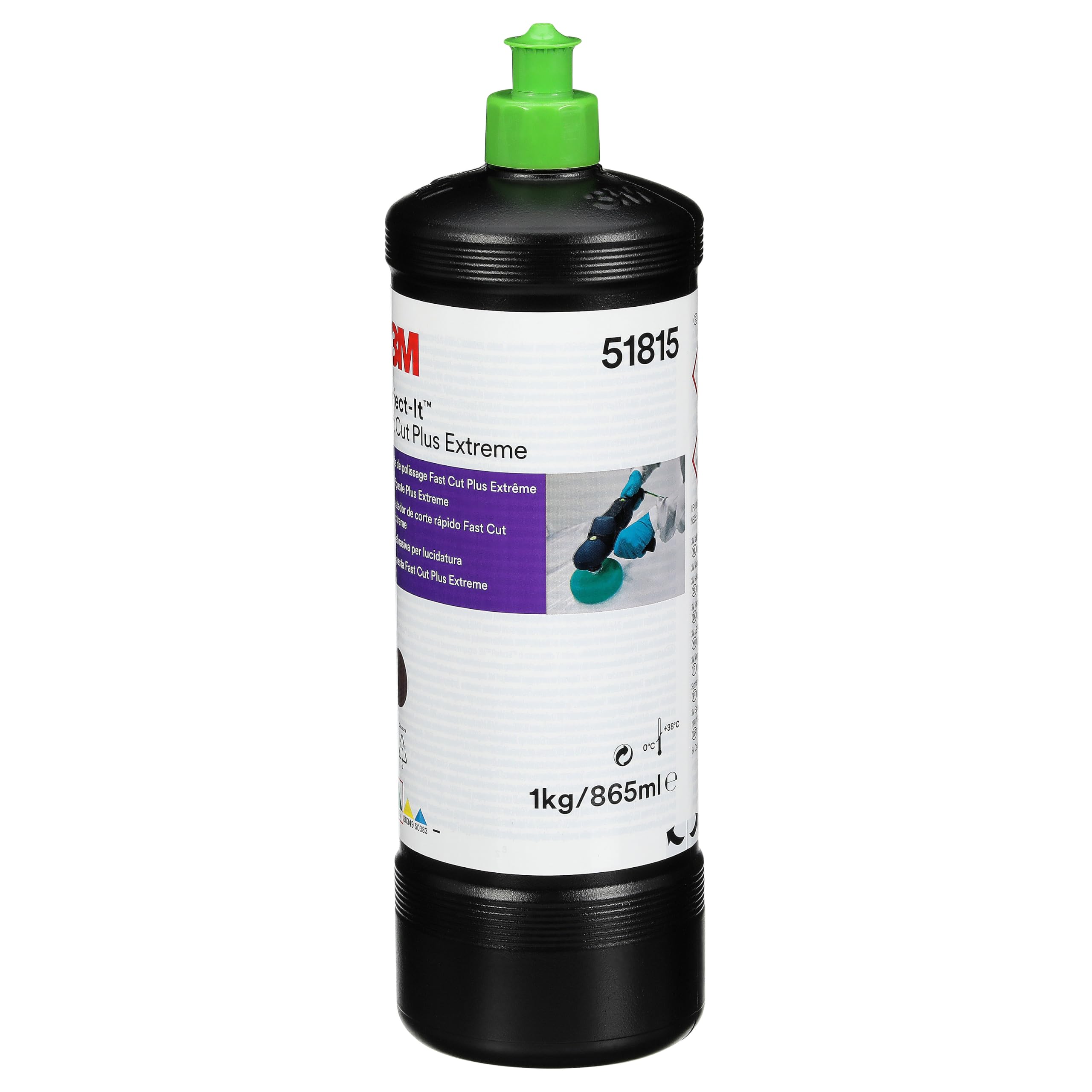 3M Perfect-it Fast Cut Plus Extreme 51815 - Pour la Polissage et la Restauration Automobile - Bouteille de 1 kg