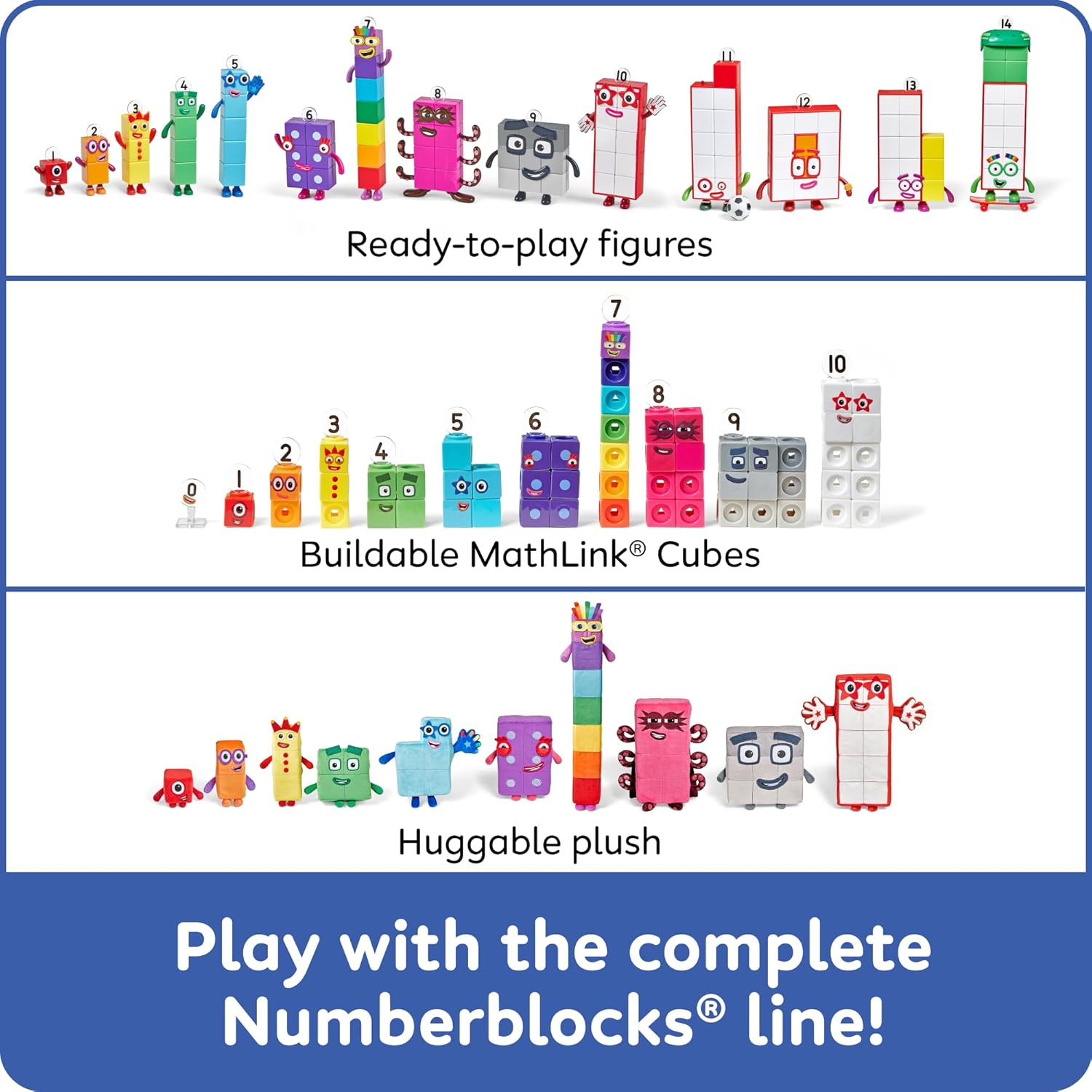 hand2mind Numberblocks Friends Seventeen and Eighteen Figure Pack, Number and Counting Toys for Toddlers, Play Figure Playsets, Small Figurines for Kids, Kindergarten Math and Pretend Play Toys