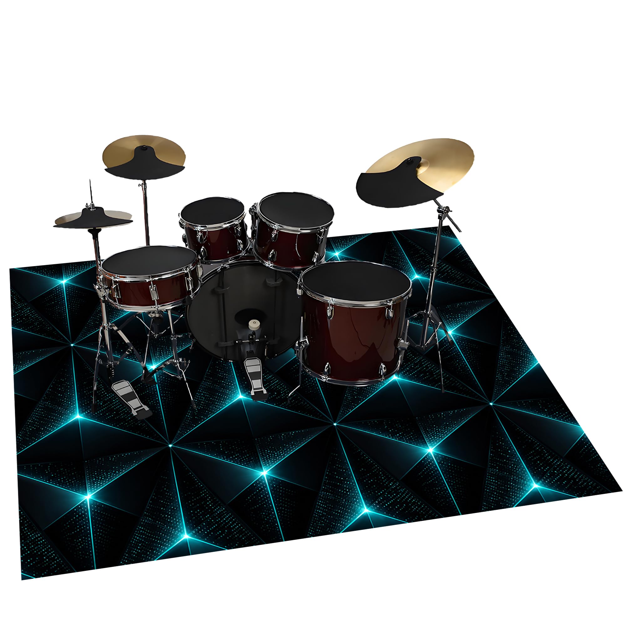 Tapis pour Batterie Tapis Tambour Electronique Antidérapant 160 x 140 cm | Professionnel, Rectangulaire, insonorisé, Tapis de Jazz pour Grosse Caisse Claire et Instruments de Musique