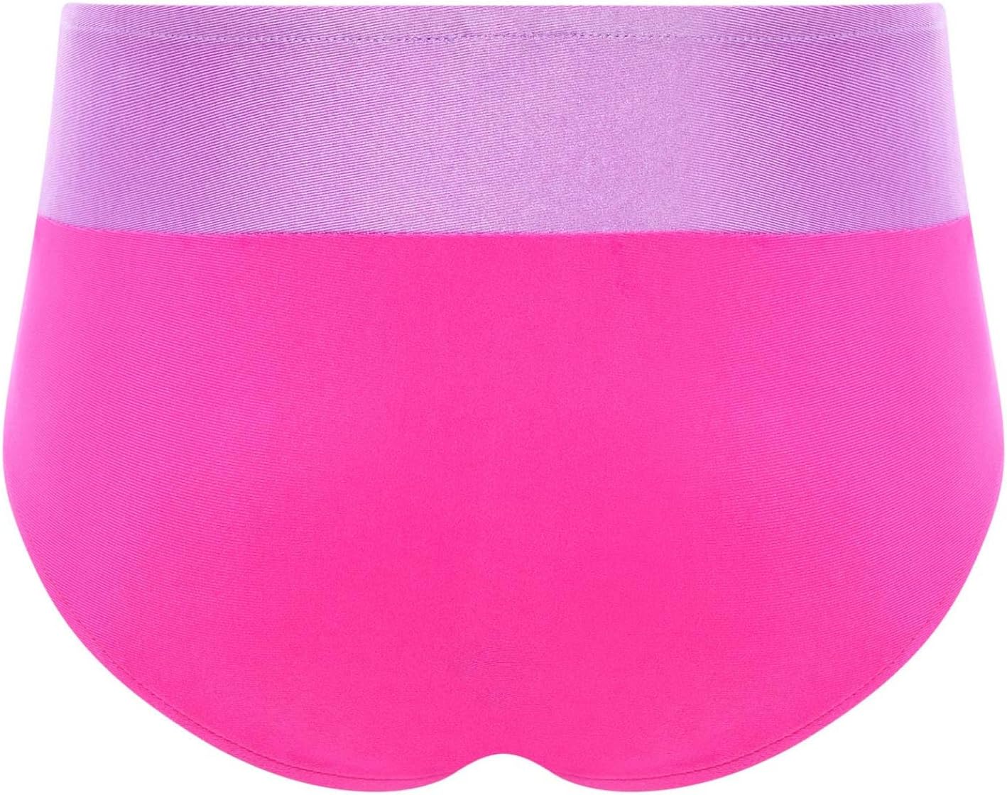Kids Girls Underwear High Waist Stretchy Gymnastics Dance Briefs Full Coverage Hipster Panties