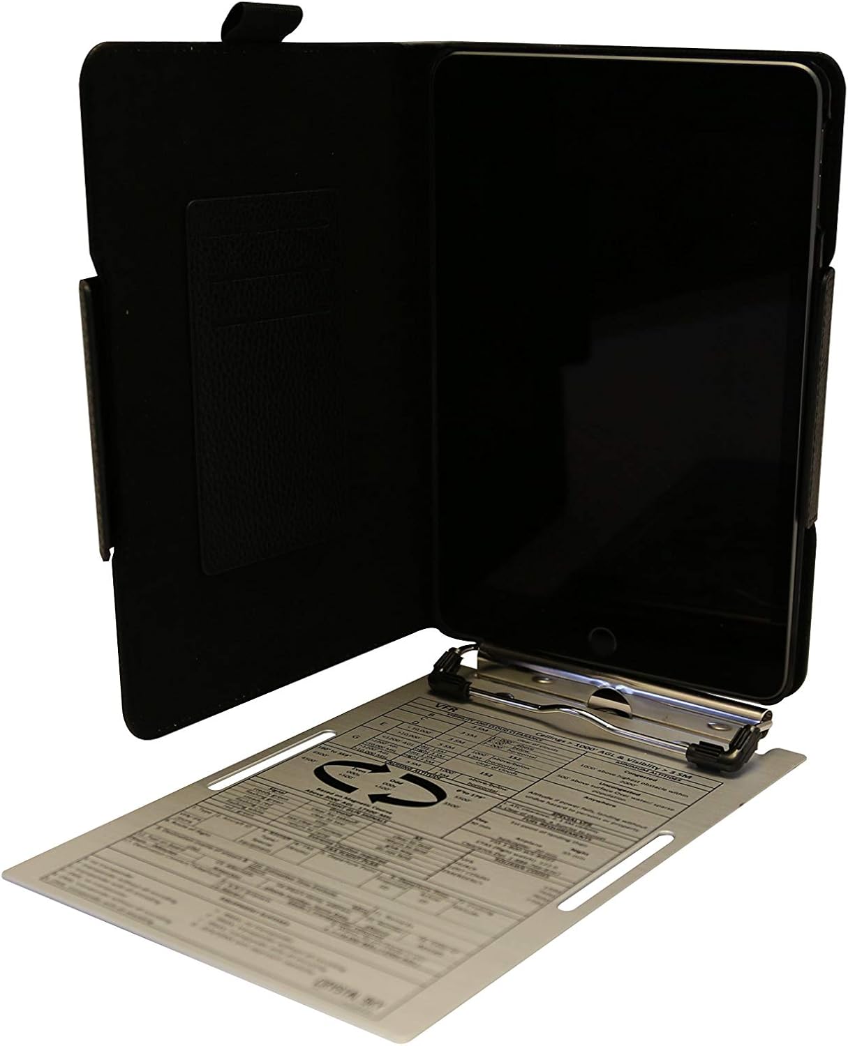 Crystal Pilot FlightFolio Tablet Case (Compatible with mini iPad_5). Premium Full Grain Leather Flight Kneeboard