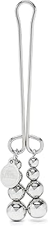 Darker Just Sensation Clitoral Clamp - 4 Inch Metal Beaded Clamp for Clitoral Stimulation - Slide to Fit Weighted Clit Clamp - Includes Satin Bag - Silver