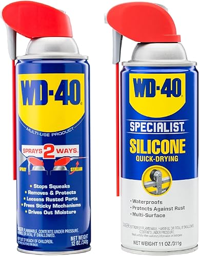 WD-40 Producto multiusos y WD-40 Specialist paquete combinado de lubricante de silicona, aerosoles inteligentes de 2 vías, fórmula original WD-40 de