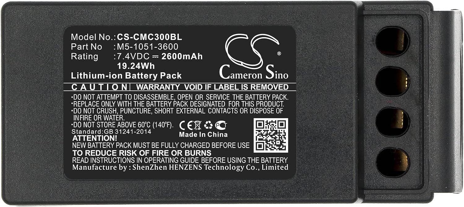 Cameron Sino Battery for Cavotec M9-1051-3600 EX, MC-3, MC-3000 PN:Cavotec M5-1051-3600 2600mAh / 19.24Wh