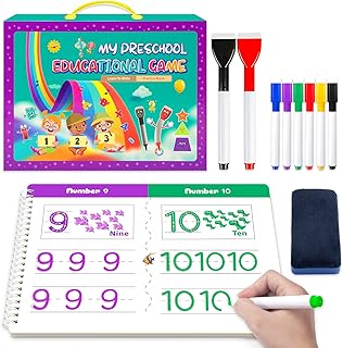 Letter Tracing for Kids Ages 3-5, Learn to Write for Kids, Letter Practice for Preschoolers, 40 Page Dry Erase Letter Tracing Book for Kids Ages 3-6, Toddler Learning Toys, Purple