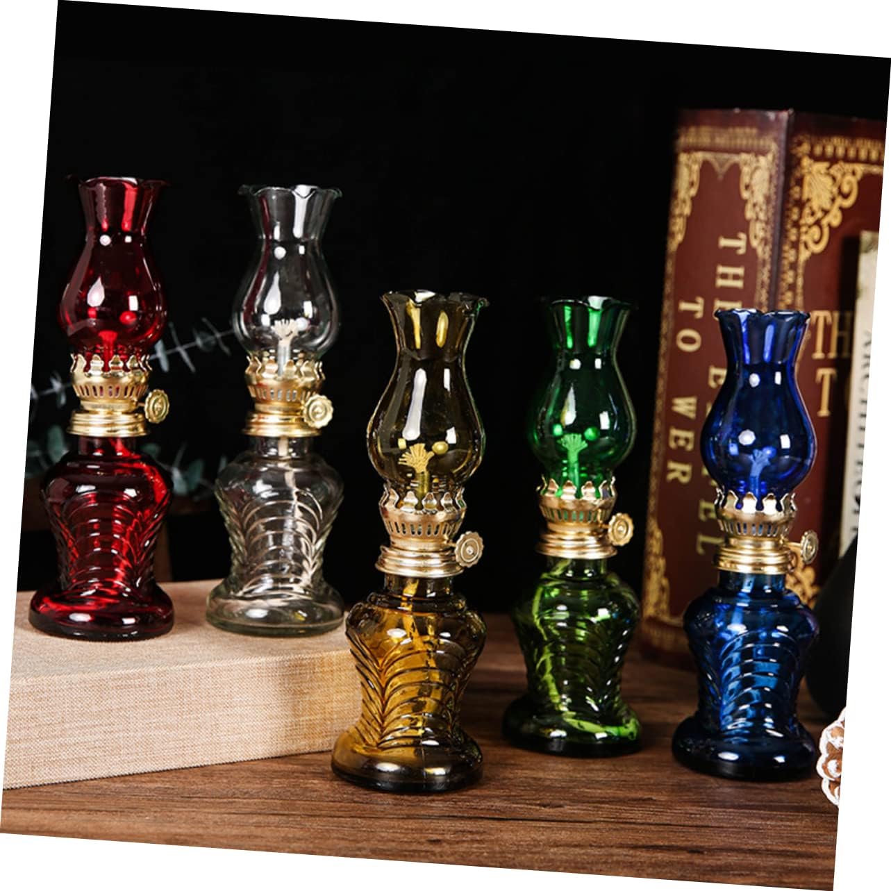 Vintage Glass Kerosene Lamp Oil Chamber Retro Design for Indoor and Outdoor Use for Emergency Lighting and Home Decor
