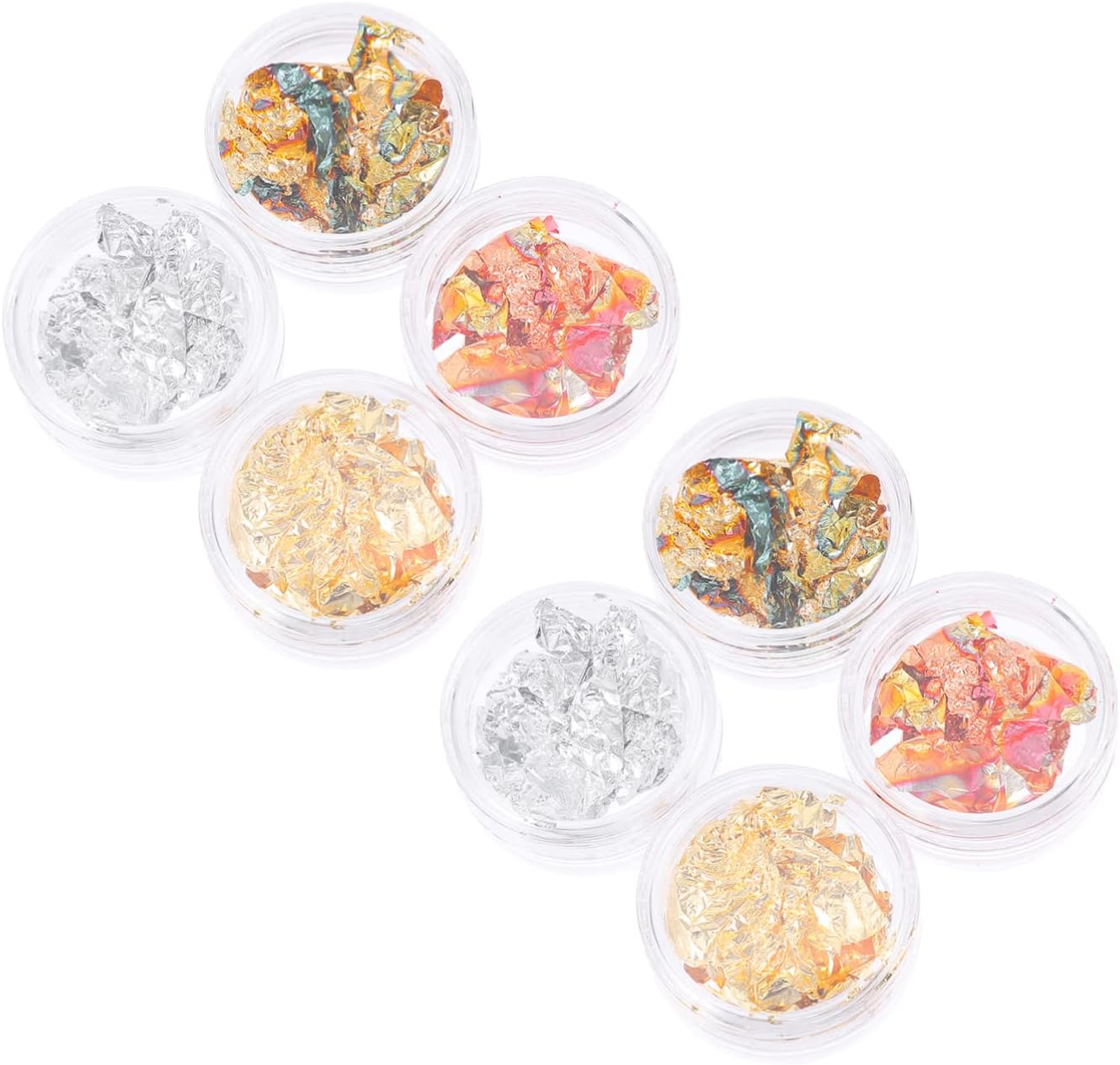 Anneome 2sets Gold Nail Foil Flakes Set Tinfoil Flakes for Manicure Mixed Charms Easy to Apply Store