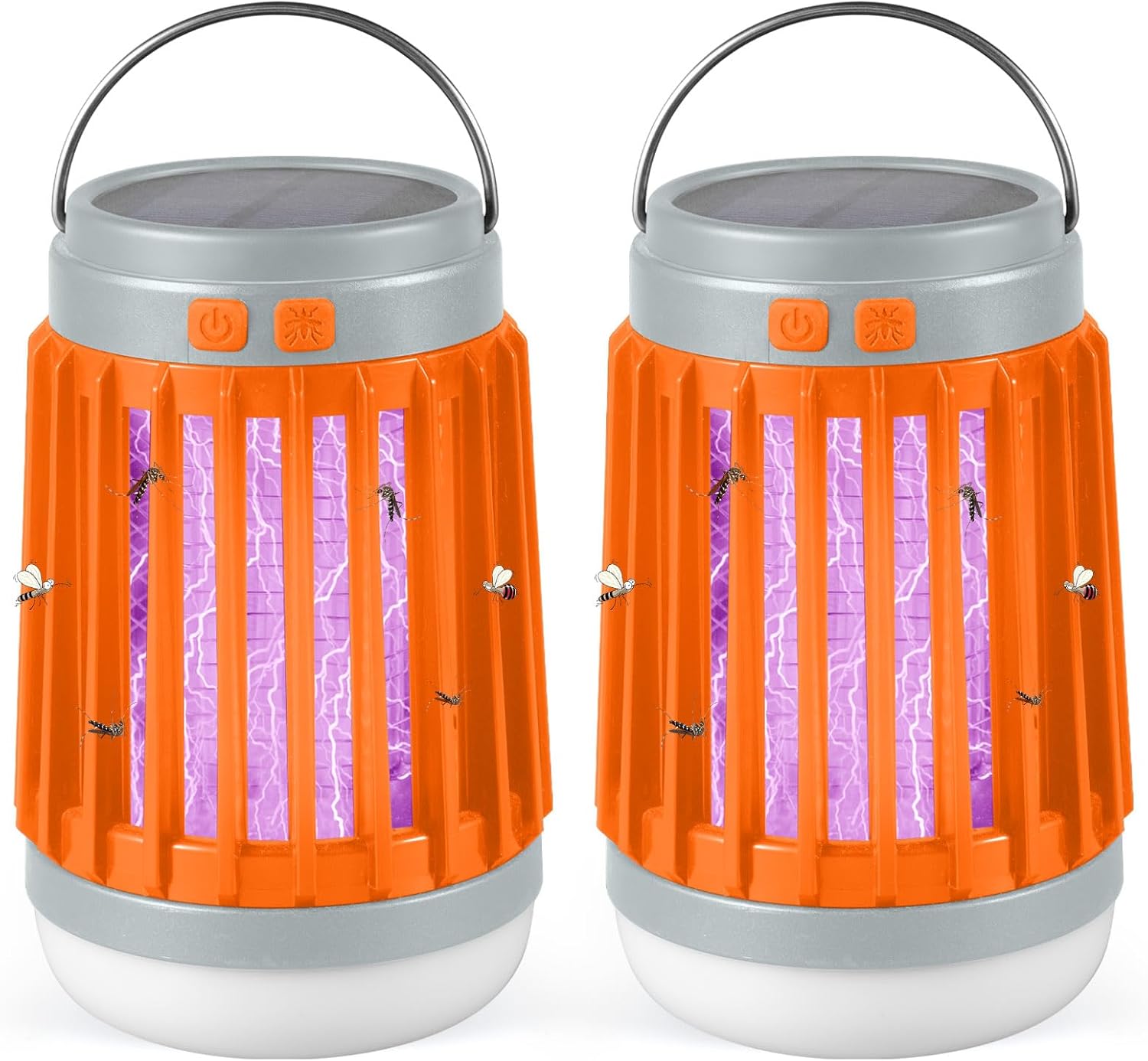 2 Pack Solar Bug Zapper Outdoor Waterproof Mosquito Zapper