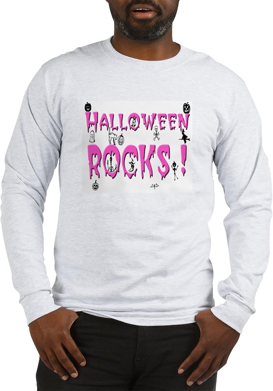 CafePress Halloween Rocks Long Sleeve T Shirt Unisex Cotton Long Sleeve Light T-Shirt