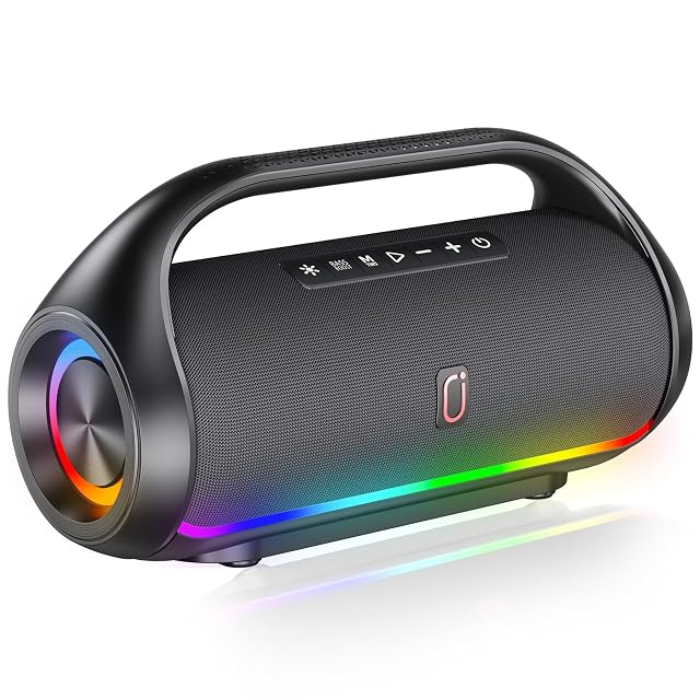 Bluetooth Speaker IPX5 Waterproof Portable Bluetooth Speaker with Powerful Bass LED Lights BT5 3 Wireless Stereo Pairing for