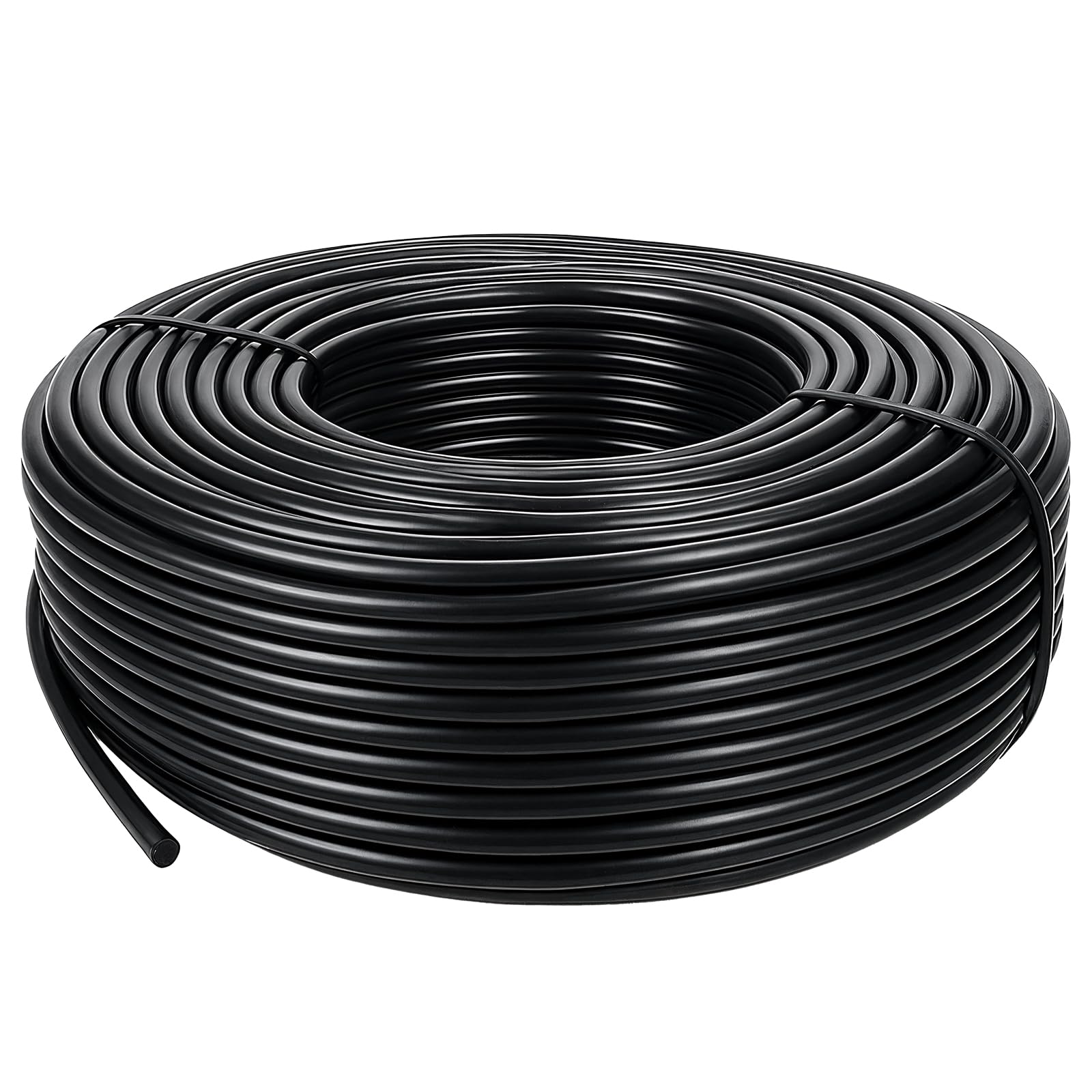 Tubo de riego por goteo de 1/4 de 200 pies, tubo de distribución negro para sistema de riego por goteo, línea de goteo de polietileno, tubo de manguera de riego por goteo para emisores de riego por