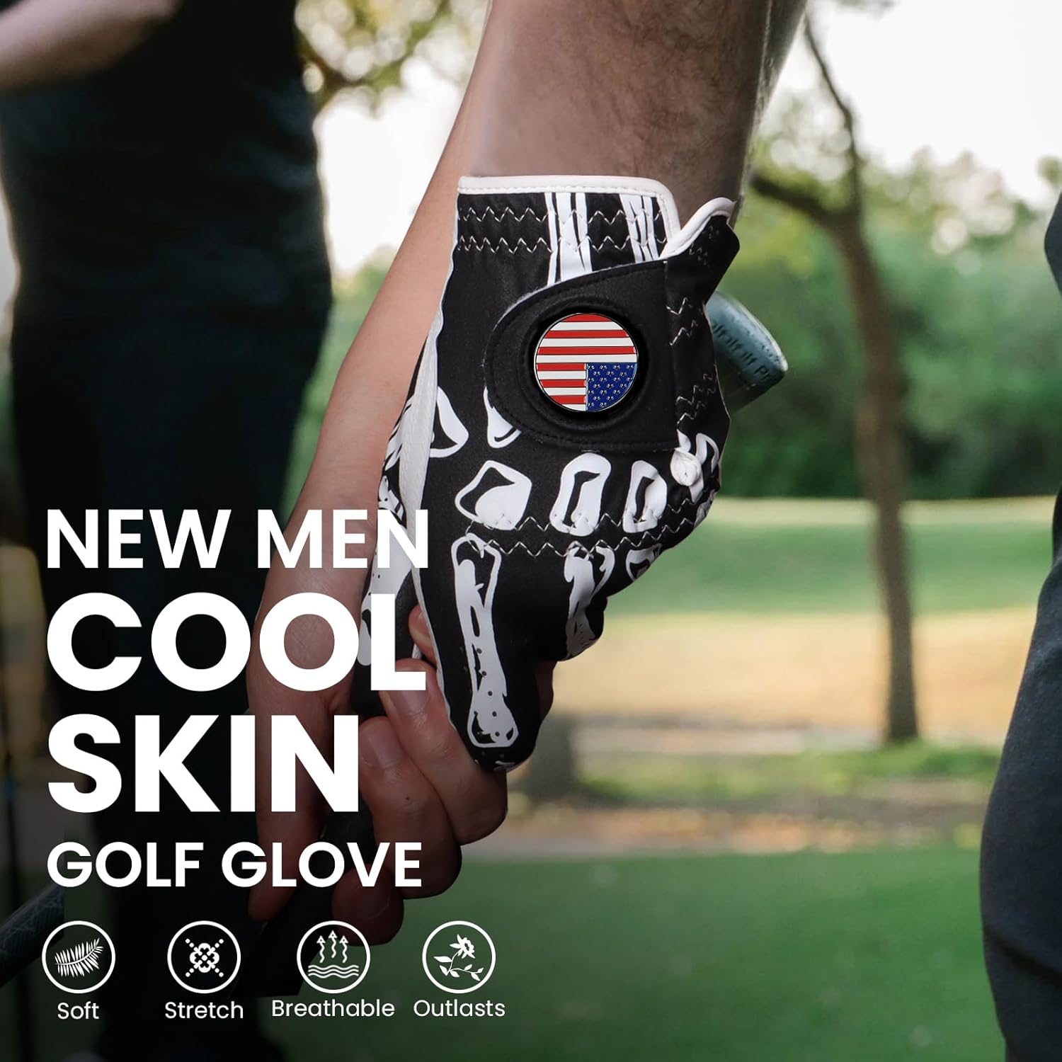 Golf Gloves Men Right Handed Golfer Left Hand with Ball Marker 1 Pack, Leather Premium Weathersof Grip Soft Mens Golf Glove, Size Small Medium ML Large XL - Image 7