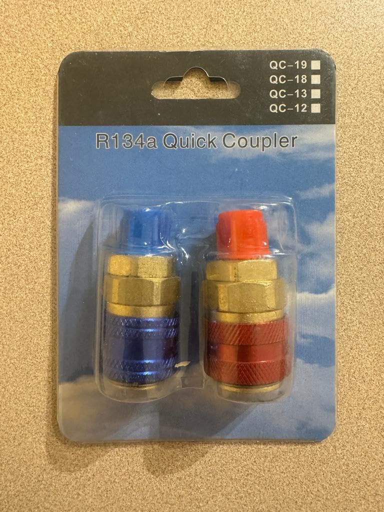 Low High R134a AC Quick Connectors System Port Adapters Couplers for HVAC Auto Car Air Conditioning with Manifold Hose Gauge,1/4" SAE HVAC | QUICK ADAPTER COOPER BRASS