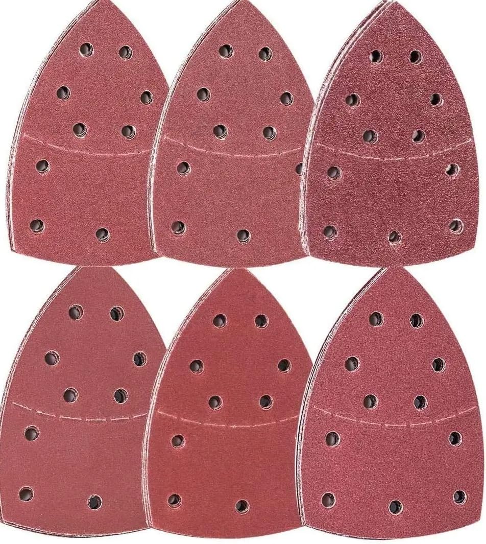 72 Pcs Detail Mouse Sandpaper Sheets Hook and Loop Mouse Sanding Paper for Multi-Sanders Assorted 40-240 Grits for Grinding