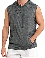 Men's Sleeveless Hooded Tank Tops Workout Gym Shirts Muscle Cut Off Bodybuilding Hoodies Athletic T-Shirts