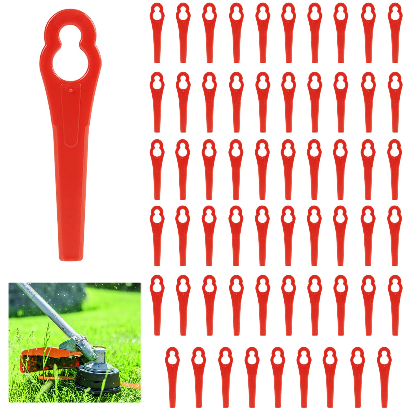 Cuchillas de repuesto PA6 para cortabordes, lote de 60 unidades, compatibles con GE-CT 18 Li, GC-CT 18/24 Li, BG-CT 18 Li, RG-CT 18 Li, accesorios para cortabordes inalámbrico