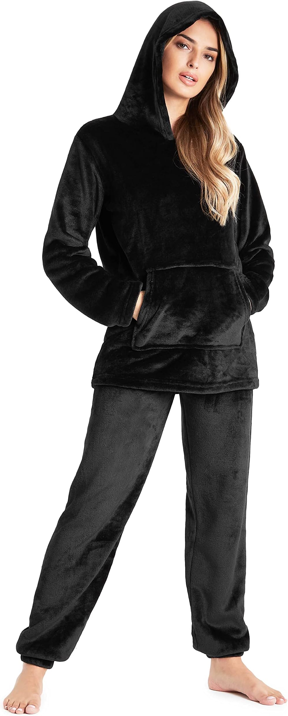 CityComfortPyjamas Set for Women and Teens Fleece Hooded Long PJs Warm Loungewear Fluffy Nightwear Soft Cosy Sleepwear Gifts for HerOEKO-TEX STANDARD 100