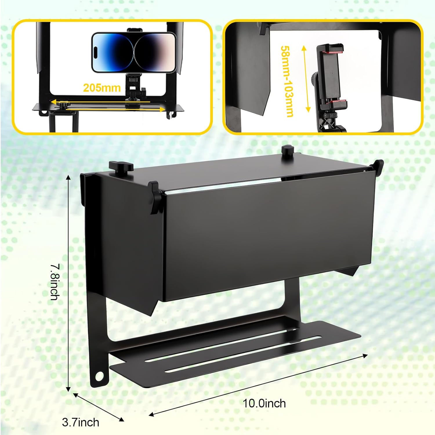 Gugxiom Cell Phone Fence Mount with Adjustable Shade, Mounting Kit for Game Changer, with Power Holder, Fence Mount for Start and Other Action Cameras