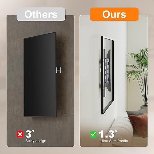 Miniatura 4 de MAUS02 - Soporte de pared para TV de movimiento completo ultra delgado para la mayoría de televisores planoscurvos de 37"-90", soporte de