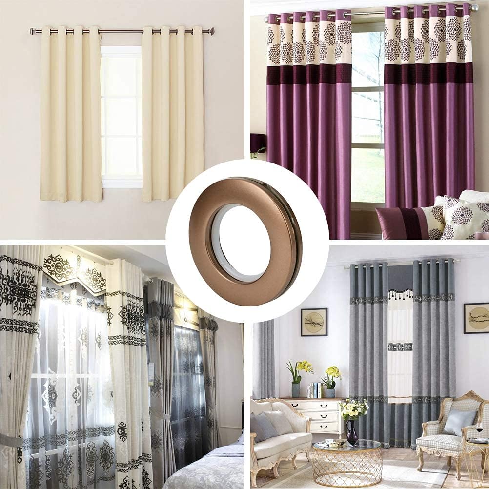 Amаzіng 🔥 LANDGOO Curtain Rings 40mm 48 PCS Plastic Grommet Kit Inner Diameter (1-9/16 Inch) Curtain Eyelet Rings Nanoscale Low Noise Roman Ring for Window Curtains Rod Matte Coffee
