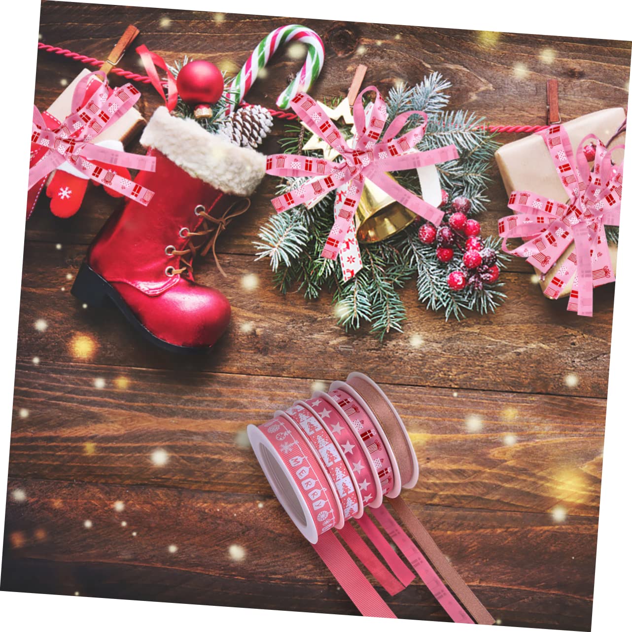 SEWACC 15rollen Weihnachtsband Dekoratives Geschenkband Für Bastelprojekte Weihnachtsdekoration Und Festlichkeiten