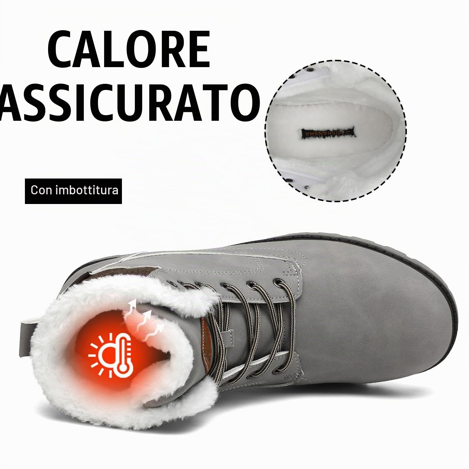 Mishansha Uomo Stivali da Neve Eleganti Scarpe da Inverno Outdoor Stivaletti da Trekking, 39-46 EU