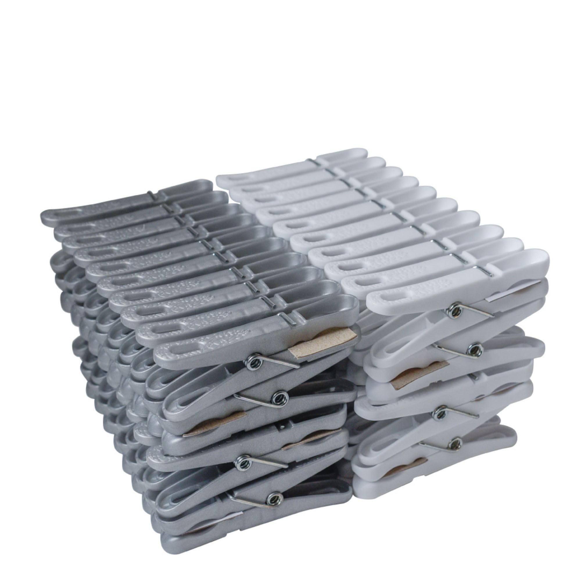 80 Pinzas para Ropa de Plástico – Fabricadas en Francia, 100% Recicladas y Reciclables, Resistentes a los Rayos UV, Protección sin Marcas para la Ropa – Negro, Blanco y Gris