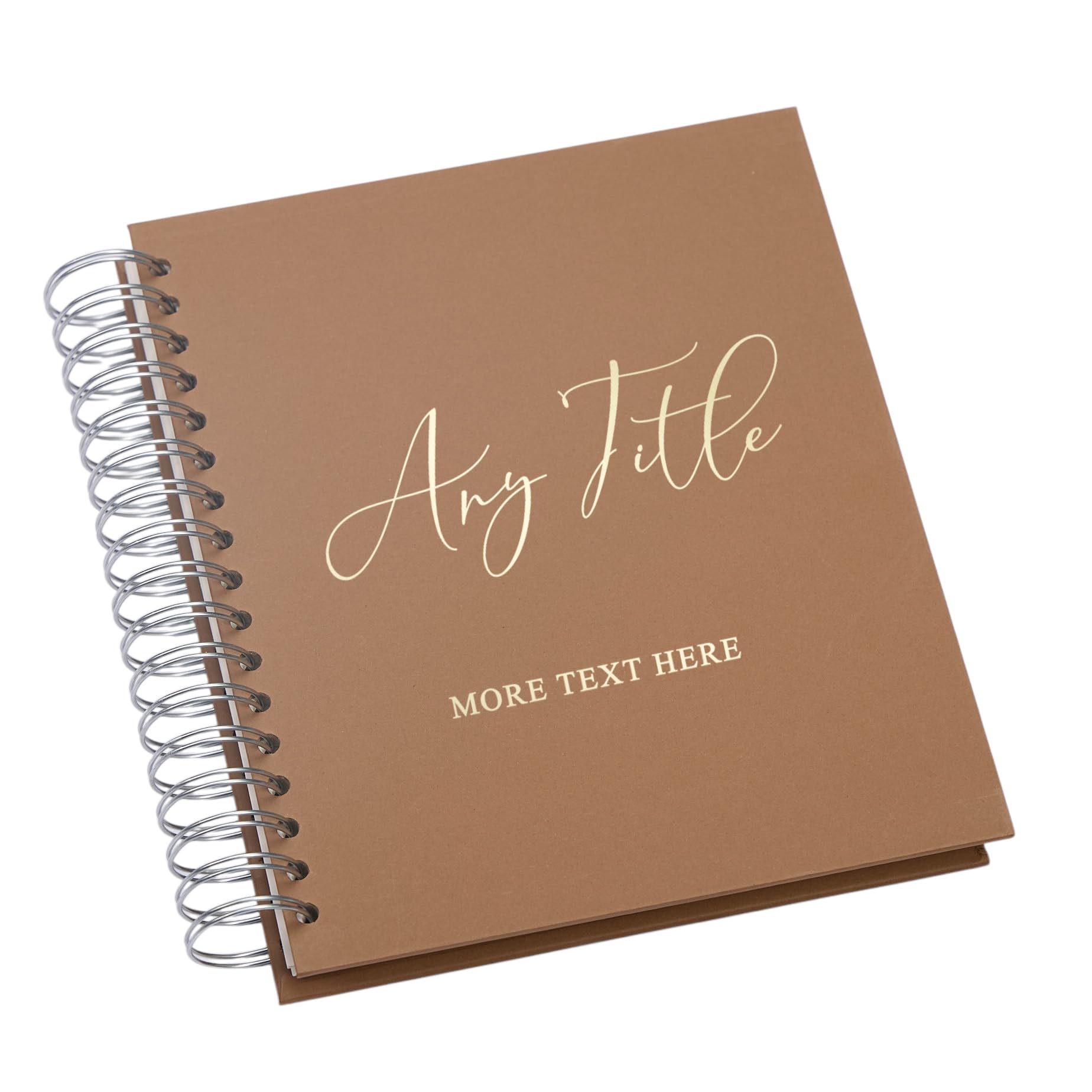 Personalised Large Self Adhesive Photo Album Any Title and Sentiment, Multiple Colors, Holds 6x4, 5x7 and 8x10 Photos (Brown, 4 x 6 Inches)